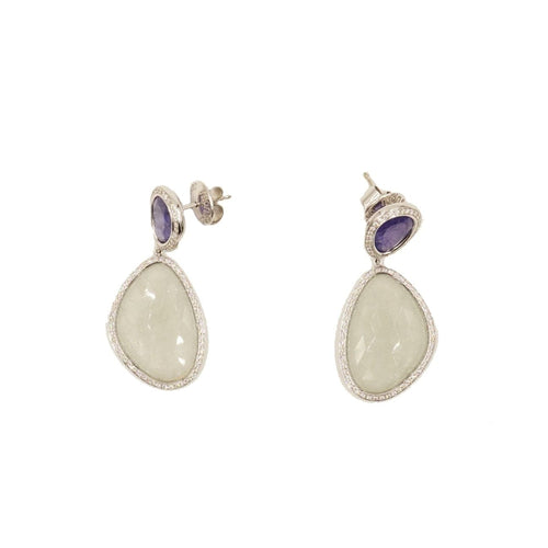 Monseo Jewelry - Aquamarine & Tanzanite Drop Earrings | Manfredi Jewels