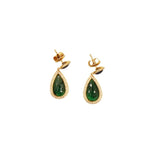 Monseo Jewelry - Emerald & Sapphire Yellow Gold Drop Earrings | Manfredi Jewels