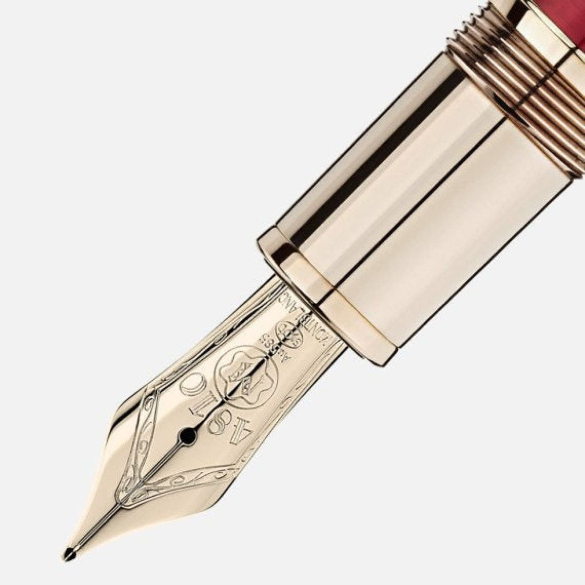 Montblanc Accessories - Meisterstück Calligraphy Solitaire Burgundy Lacquer Fountain Pen | Manfredi Jewels