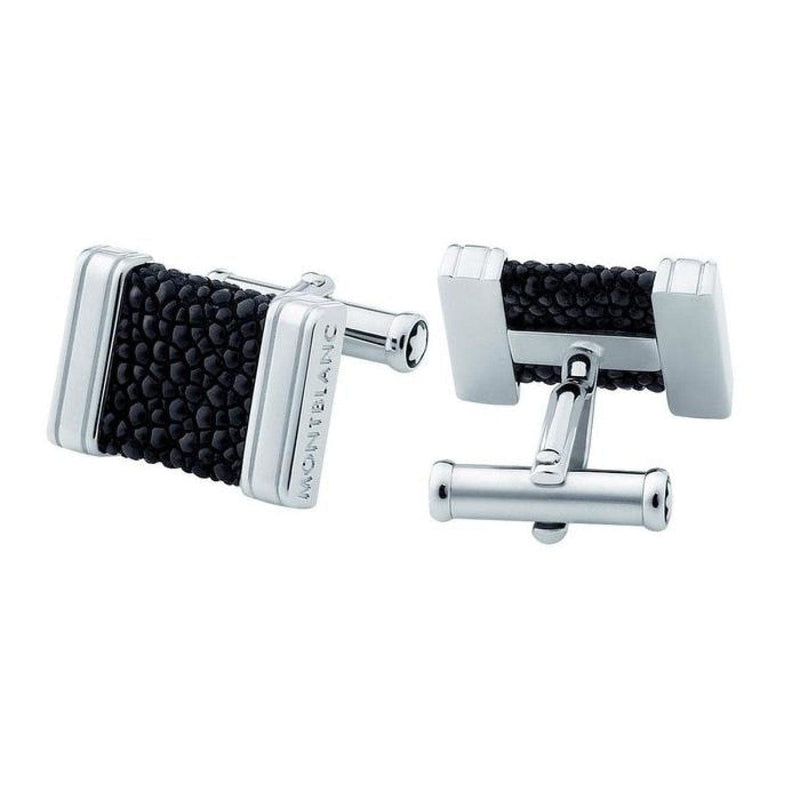 Montblanc Accessories - Rectangular Silver Cufflinks with Stingray | Manfredi Jewels