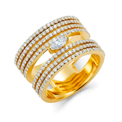 Norman Covan Co. Jewelry - 18K Yellow Gold Diamond Ring | Manfredi Jewels