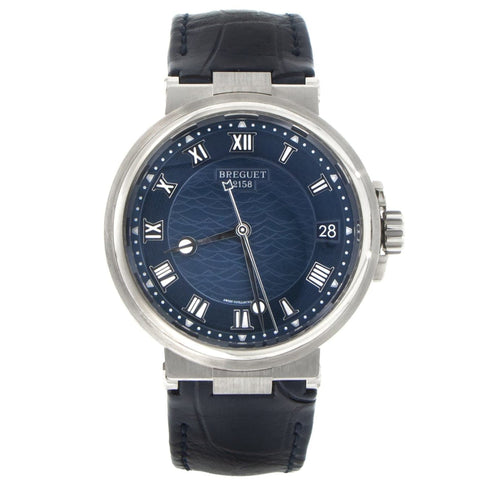 Marine Blue Dial White gold on a strap