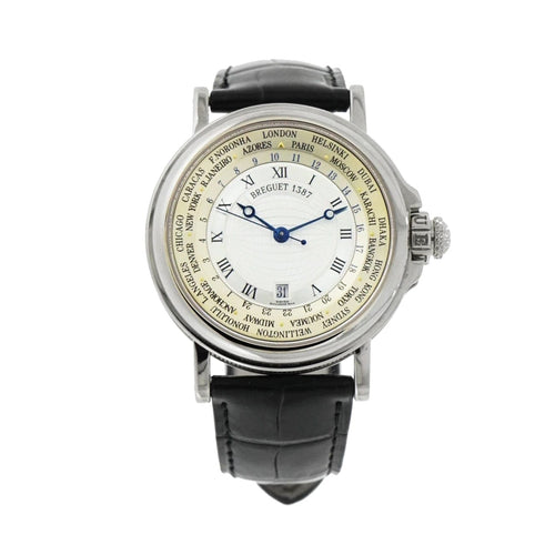Pre - Owned Breguet Watches - Marine Hora Mundi in 18 Karat White Gold | Manfredi Jewels