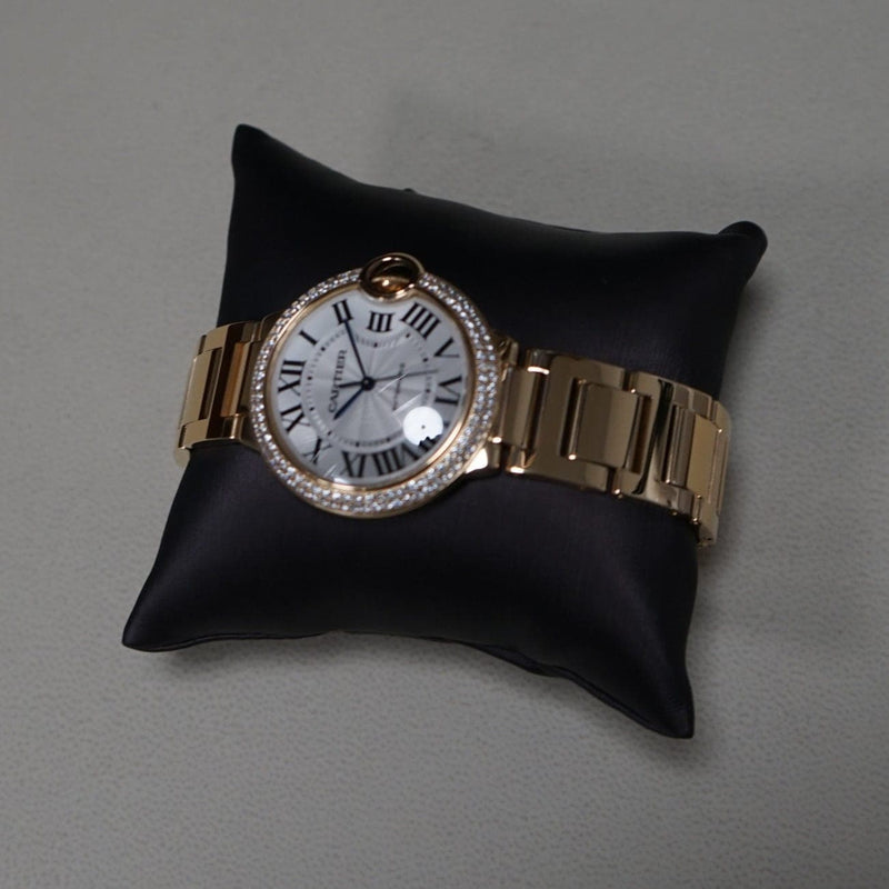 Pre - Owned Cartier Watches - Ballon Bleu 36mm diamond bezel on a bracelet | Manfredi Jewels