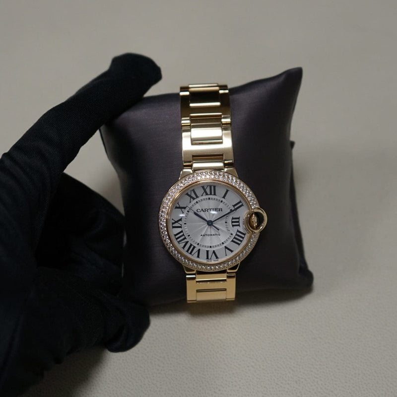 Pre - Owned Cartier Watches - Ballon Bleu 36mm diamond bezel on a bracelet | Manfredi Jewels