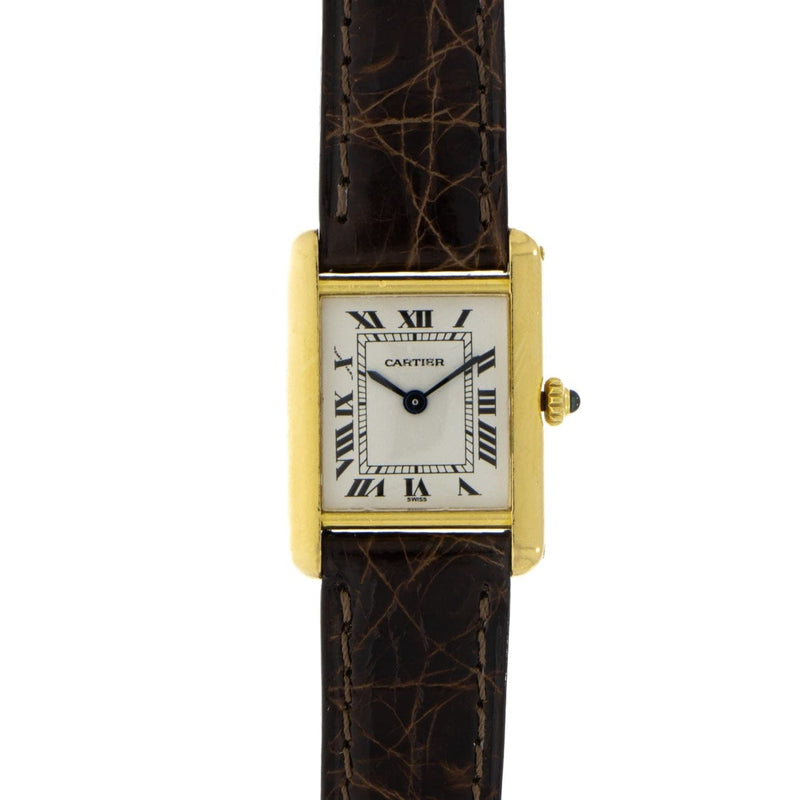 Pre - Owned Cartier Watches - Tank small in yellow gold on a strap | Manfredi Jewels