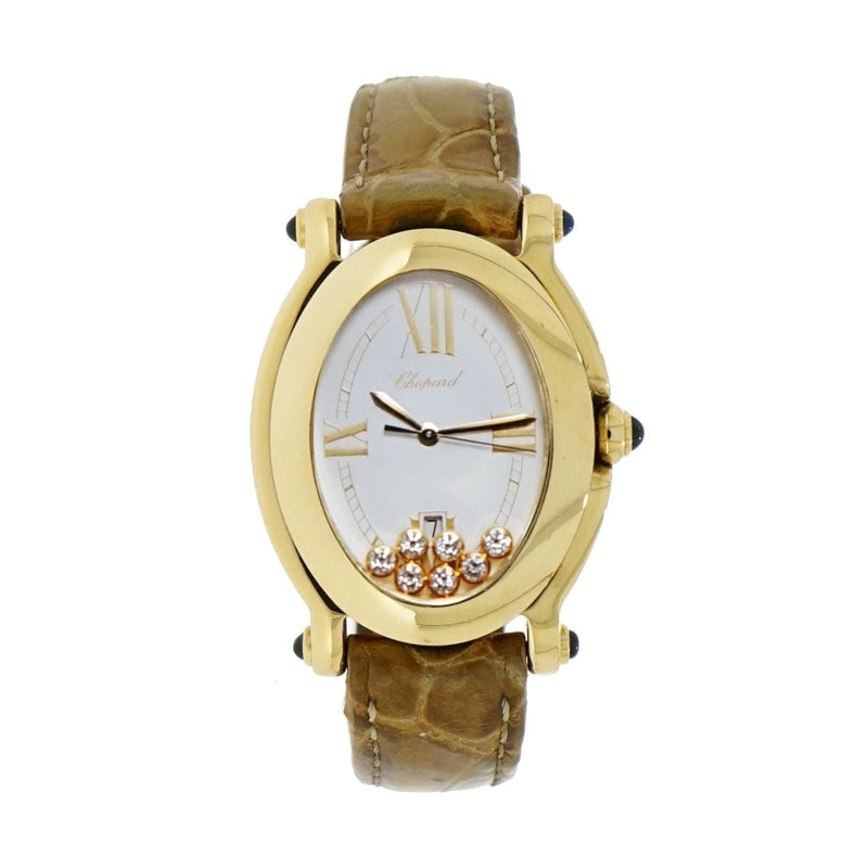 Pre - Owned Chopard Watches - Happy Sport Oval in 18 Karat Yellow Gold | Manfredi Jewels