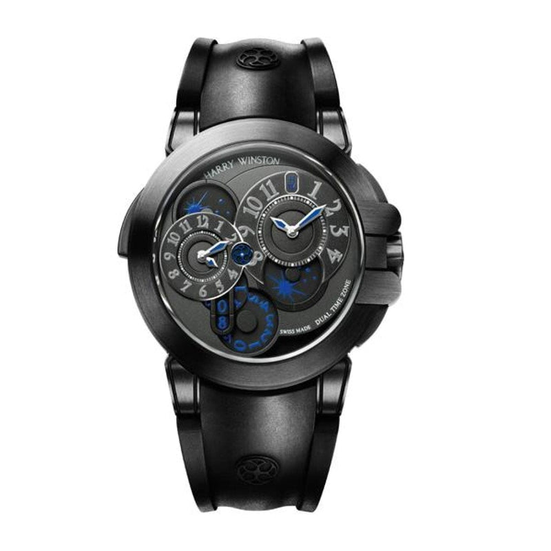 Pre - Owned Harry Winston Watches - Ocean Dual Time Black Edition OCEATZ44ZZ007 | Manfredi Jewels