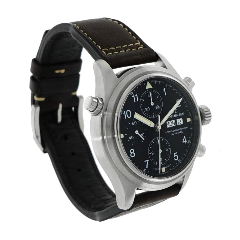 Pre - Owned IWC Watches - Pilot Doppel Chronograph IW3713 in stainless steel | Manfredi Jewels