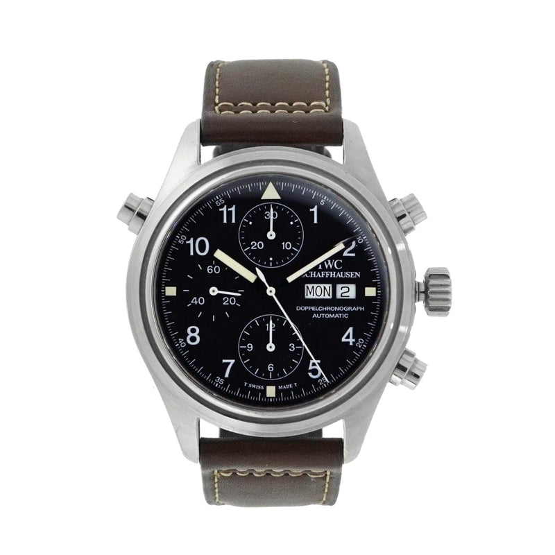 Pre - Owned IWC Watches - Pilot Doppel Chronograph IW3713 in stainless steel | Manfredi Jewels