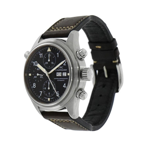 Pre - Owned IWC Watches - Pilot Doppel Chronograph IW3713 in stainless steel | Manfredi Jewels
