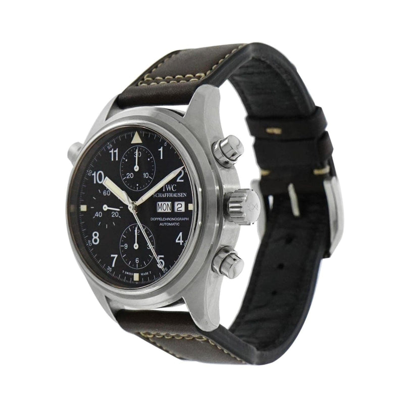 Pre-Owned IWC Pre-Owned Watches - Pilot Doppel Chronograph IW3713 in stainless steel | Manfredi Jewels