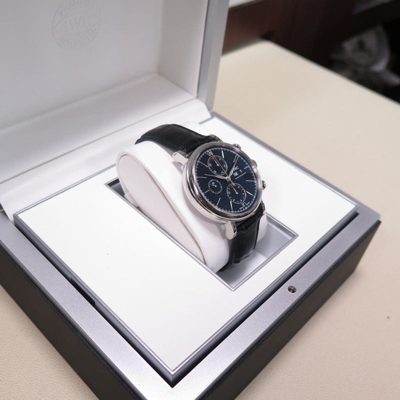 Pre-Owned IWC Pre-Owned Watches - Portofino Chronograph Stainless Steel on a strap | Manfredi Jewels