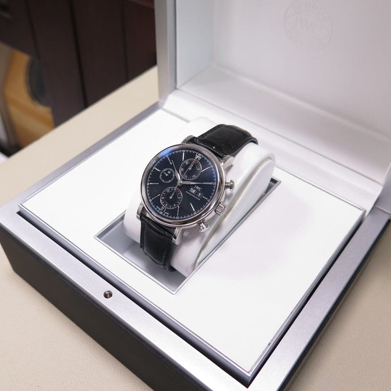 Pre-Owned IWC Pre-Owned Watches - Portofino Chronograph Stainless Steel on a strap | Manfredi Jewels