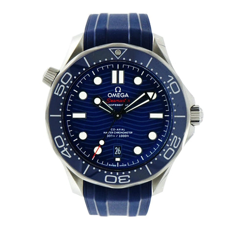 Seamaster 300M Blue dial on Blue rubber strap