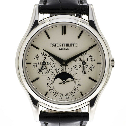 Pre - Owned Patek Philippe Watches - Calatrava Perpetual Calendar White Gold 5140G - 001 | Manfredi Jewels