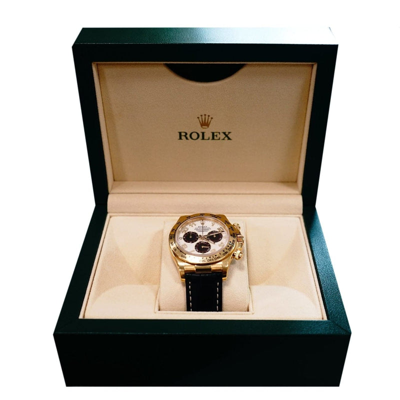 Pre - Owned Rolex Watches - Cosmograph Daytona Yellow Gold on a strap 116518 | Manfredi Jewels