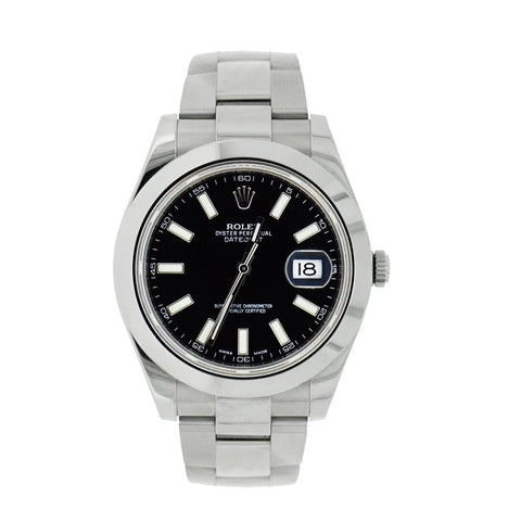 Datejust II Black Dial in Stainless Steel 116300