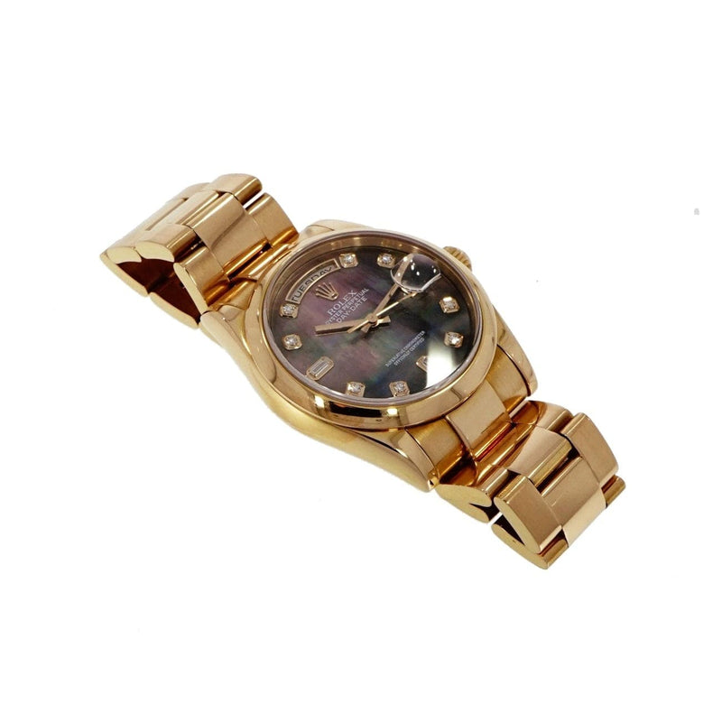 Pre - Owned Rolex Watches - Oyster Perpetual Day - Date in Pink Gold 1182505 | Manfredi Jewels