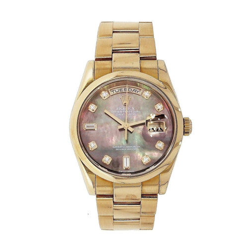 Pre - Owned Rolex Watches - Oyster Perpetual Day - Date in Pink Gold 1182505 | Manfredi Jewels