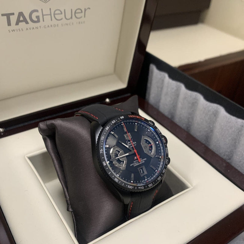 Pre - Owned Tag Heuer Watches - Unworn Grand Carrera Chronograph in Titanium CAV.518B.FC6237 | Manfredi Jewels