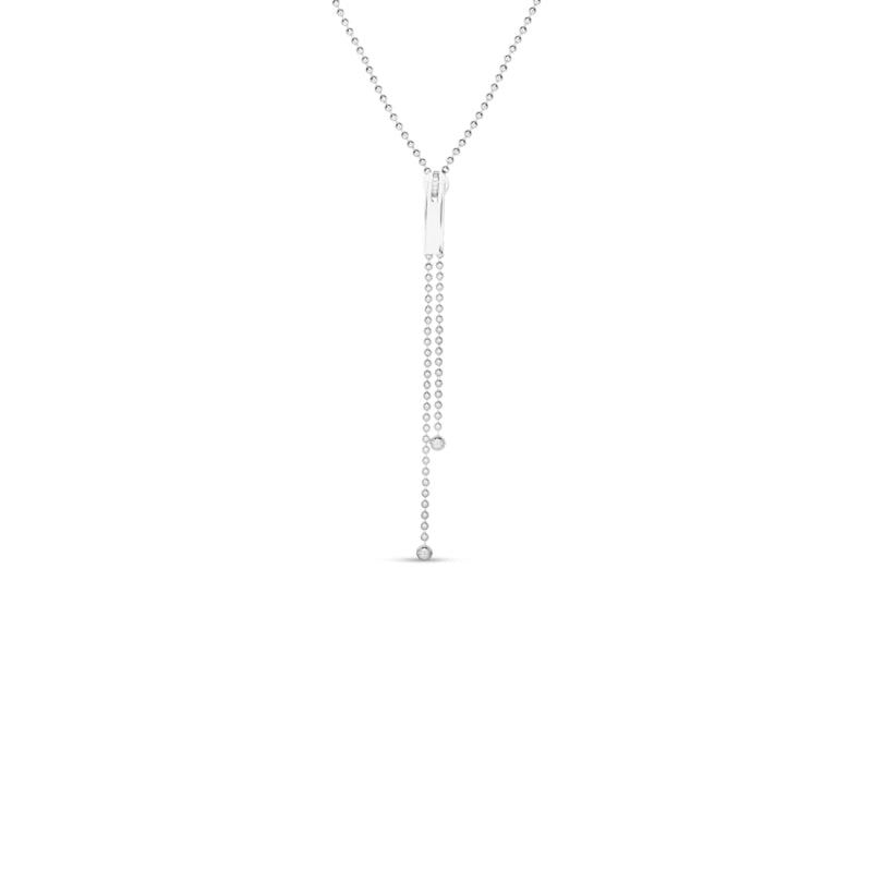 Roberto Coin Jewelry - 18K 33’ LONG ZIPPER NECKLACE W. DIAMOND ACCENT PULL | Manfredi Jewels