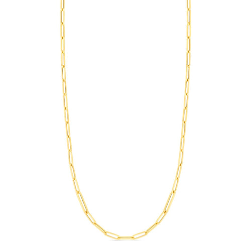 Roberto Coin Jewelry - 18K ALTERNATING SIZE PAPERCLIP LINK NECKLACE 22’ | Manfredi Jewels