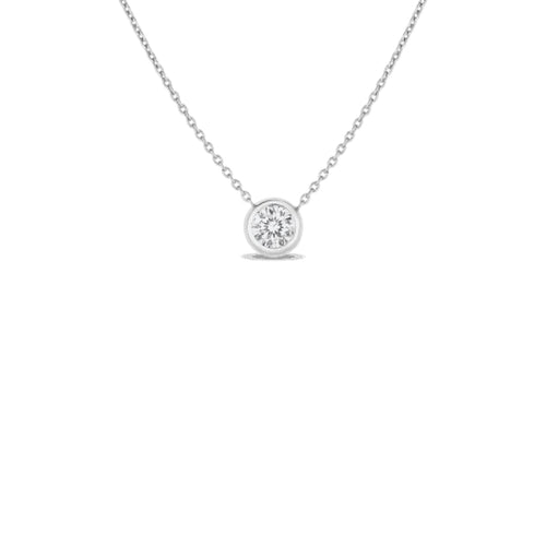 Roberto Coin Jewelry - 18K BEZEL SET DIAMOND SOLITAIRE NECKLACE | Manfredi Jewels