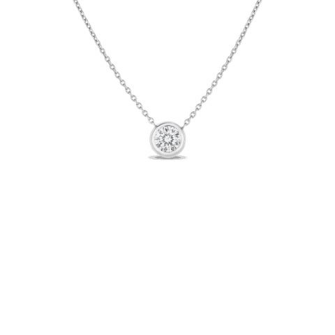 18K BEZEL SET DIAMOND SOLITAIRE NECKLACE