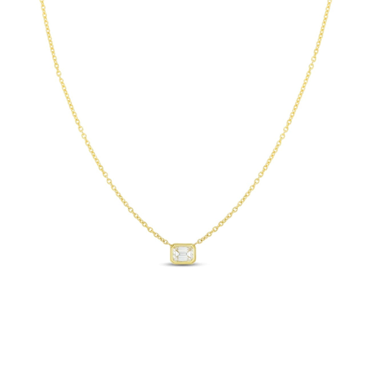 Roberto Coin Jewelry - 18K EMERALD CUT DIAMOND NECKLACE | Manfredi Jewels