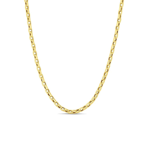 Roberto Coin Jewelry - 18K FINE GAUGE SQUARE LINK CHAIN NECKLACE 17″ | Manfredi Jewels