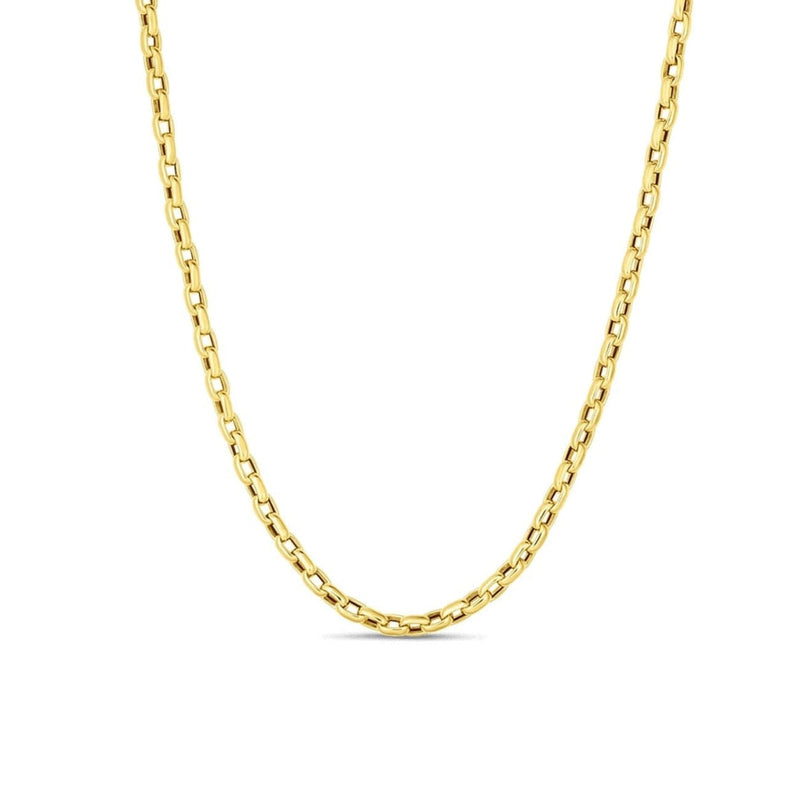 Roberto Coin Jewelry - 18K FINE GAUGE SQUARE LINK CHAIN NECKLACE 22″ | Manfredi Jewels