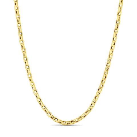 18K FINE GAUGE SQUARE LINK CHAIN NECKLACE