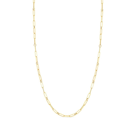 18K FINE PAPERCLIP LINK CHAIN - 22″
