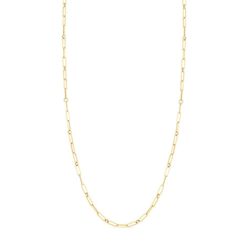 18K FINE PAPERCLIP LINK CHAIN 34"