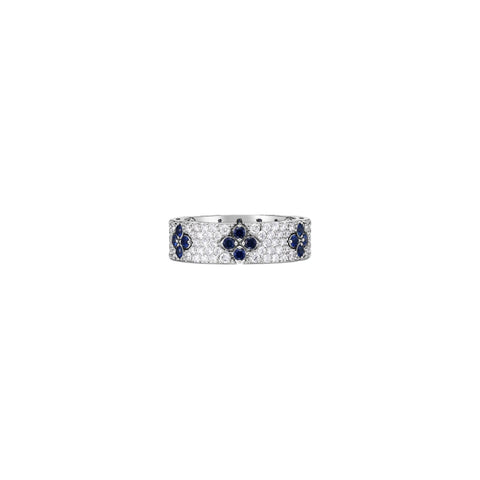 18K LOVE IN VERONA PAVE DIAMOND & BLUE SAPPHIRE RING BAND