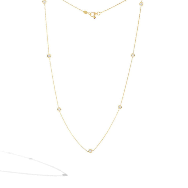Roberto Coin Jewelry - 18K NECKLACE WITH 7 DIAMOND STATIONS | Manfredi Jewels