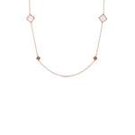 Roberto Coin Jewelry - 18K PALAZZO DUCALE 35’ LONG STATION CHAIN FEATURING MOTHER - OF - PEARL & DIAMOND | Manfredi Jewels