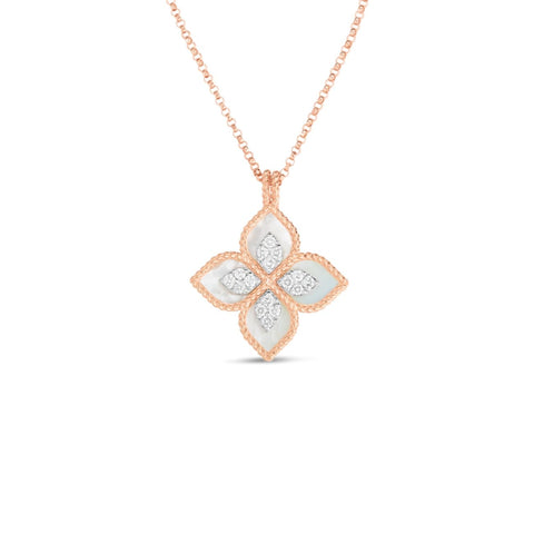 18K Princess Flower Mother-Of-Pearl & Diamond Pendant 8882784Ahchx