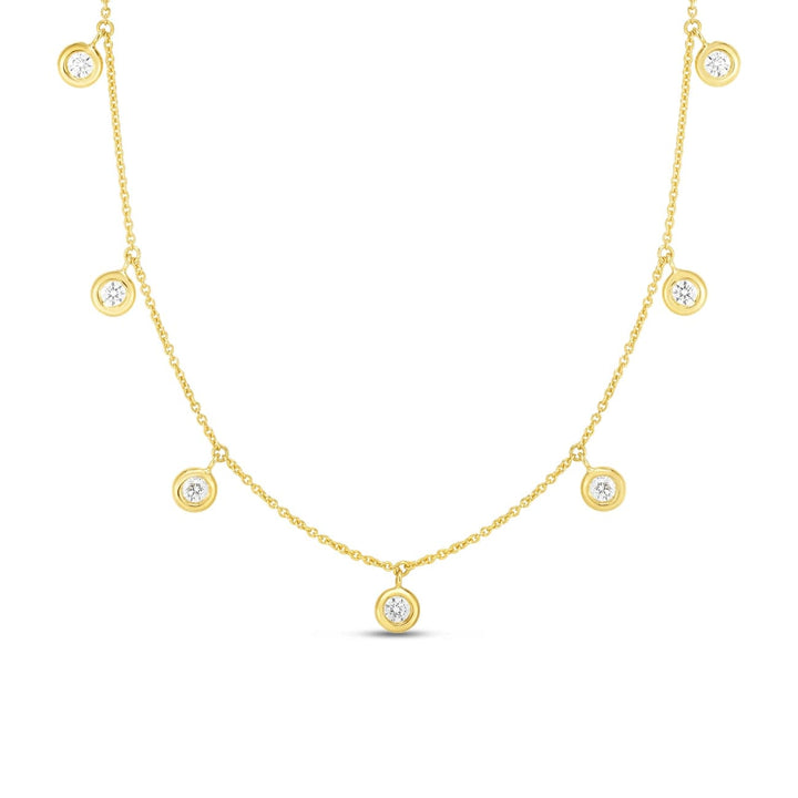 Roberto Coin Jewelry - 18K SEVEN DIAMOND DROP STATION NECKLACE | Manfredi Jewels
