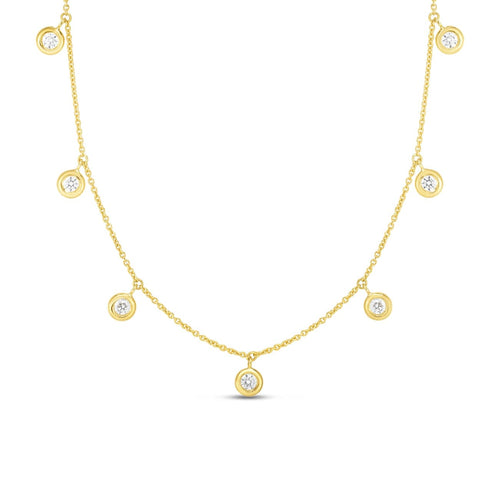 Roberto Coin Jewelry - 18K SEVEN DIAMOND DROP STATION NECKLACE | Manfredi Jewels