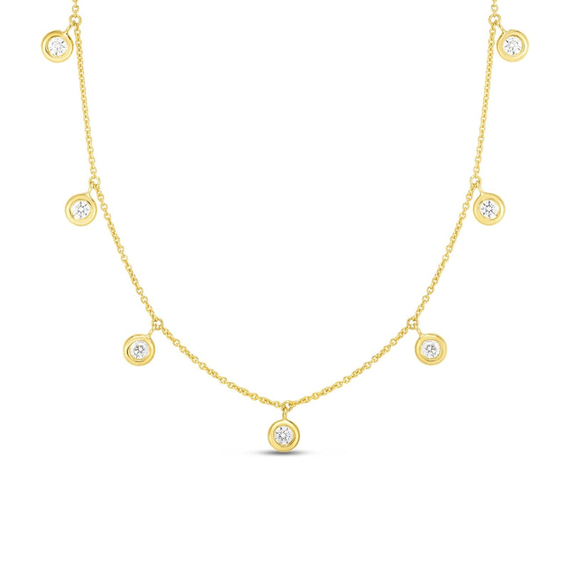 Roberto Coin Jewelry - 18K SEVEN DIAMOND DROP STATION NECKLACE | Manfredi Jewels