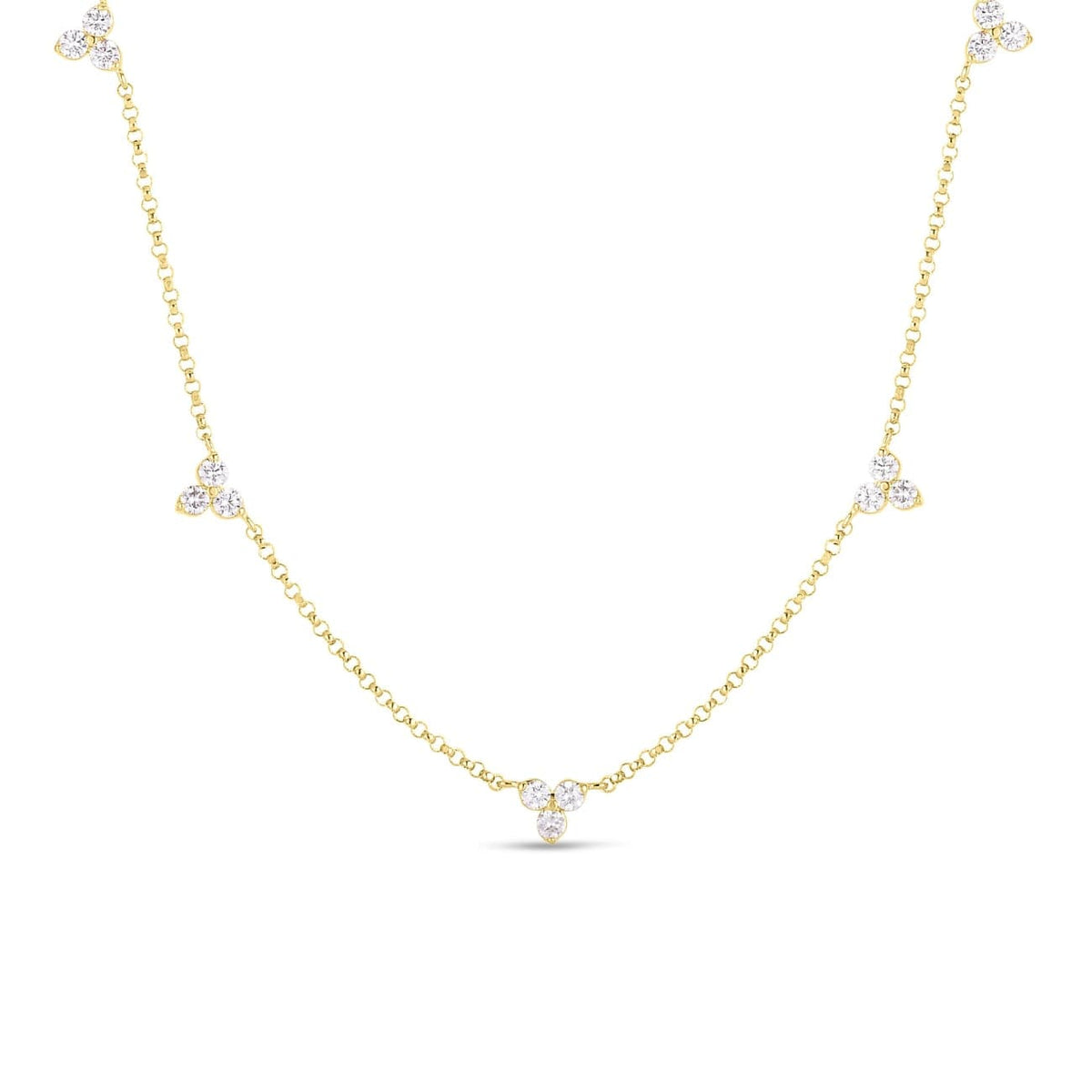Roberto Coin Jewelry - 18K SEVEN STATION DIAMOND NECKLACE | Manfredi Jewels