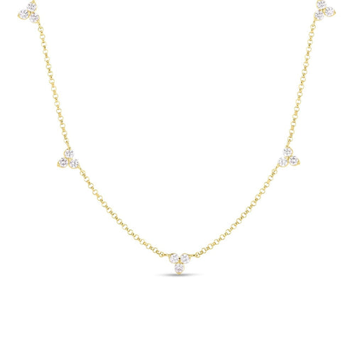 Roberto Coin Jewelry - 18K SEVEN STATION DIAMOND NECKLACE | Manfredi Jewels