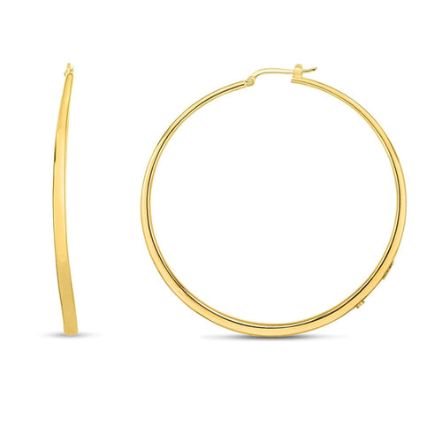 Roberto Coin Jewelry - 18K SHINE HOOP EARRINGS | Manfredi Jewels