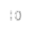 Roberto Coin Jewelry - 18K WHITE GOLD LOVE IN VERONA 20MM HOOP EARRING DIAMOND FLOWER | Manfredi Jewels