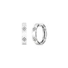 Roberto Coin Jewelry - 18K WHITE GOLD LOVE IN VERONA 20MM HOOP EARRING DIAMOND FLOWER | Manfredi Jewels