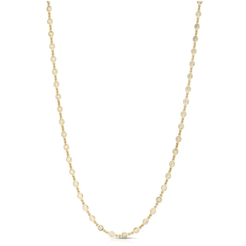 Roberto Coin Jewelry - 18K YELLOW GOLD DIAMONDS BY THE INCH CONTINUOUS STATION NECKLACE | Manfredi Jewels