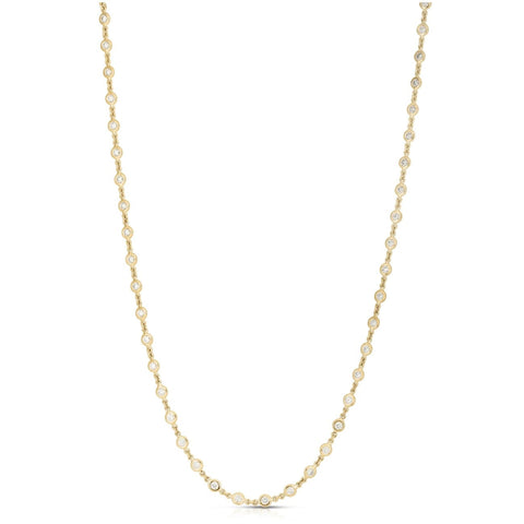 18K YELLOW GOLD DIAMONDS BY THE INCH CONTINUOUS STATION NECKLACE
