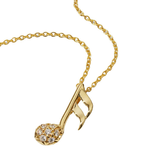 Roberto Coin Jewelry - 18K Yellow Gold Music Note Tiny Treasure Necklace | Manfredi Jewels